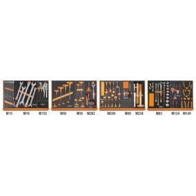 Assortment of 130 tools in soft foam trays - Beta 5904VG/3M