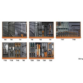 Συλλογή με 153 εργαλεία για βιομηχανική συντήρηση σε θερμοδιαμορφωμένους δίσκους τακτοποίησης - Beta 5904VI/2T