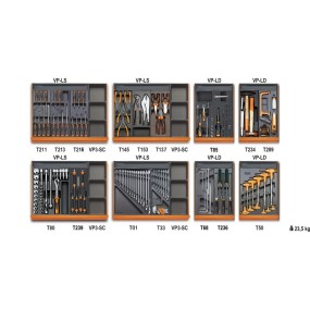 Composition de 210 outils pour la maintenance générale en plateaux thermoformés rigides en ABS - Beta 5938U/2T