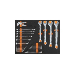 Foam tray with combination wrenches and Poligrip pliers - Beta MB12