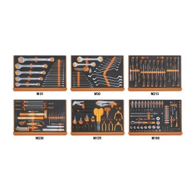 Assortment of 214 tools for universal use in EVA foam trays - Beta 5988U6/M