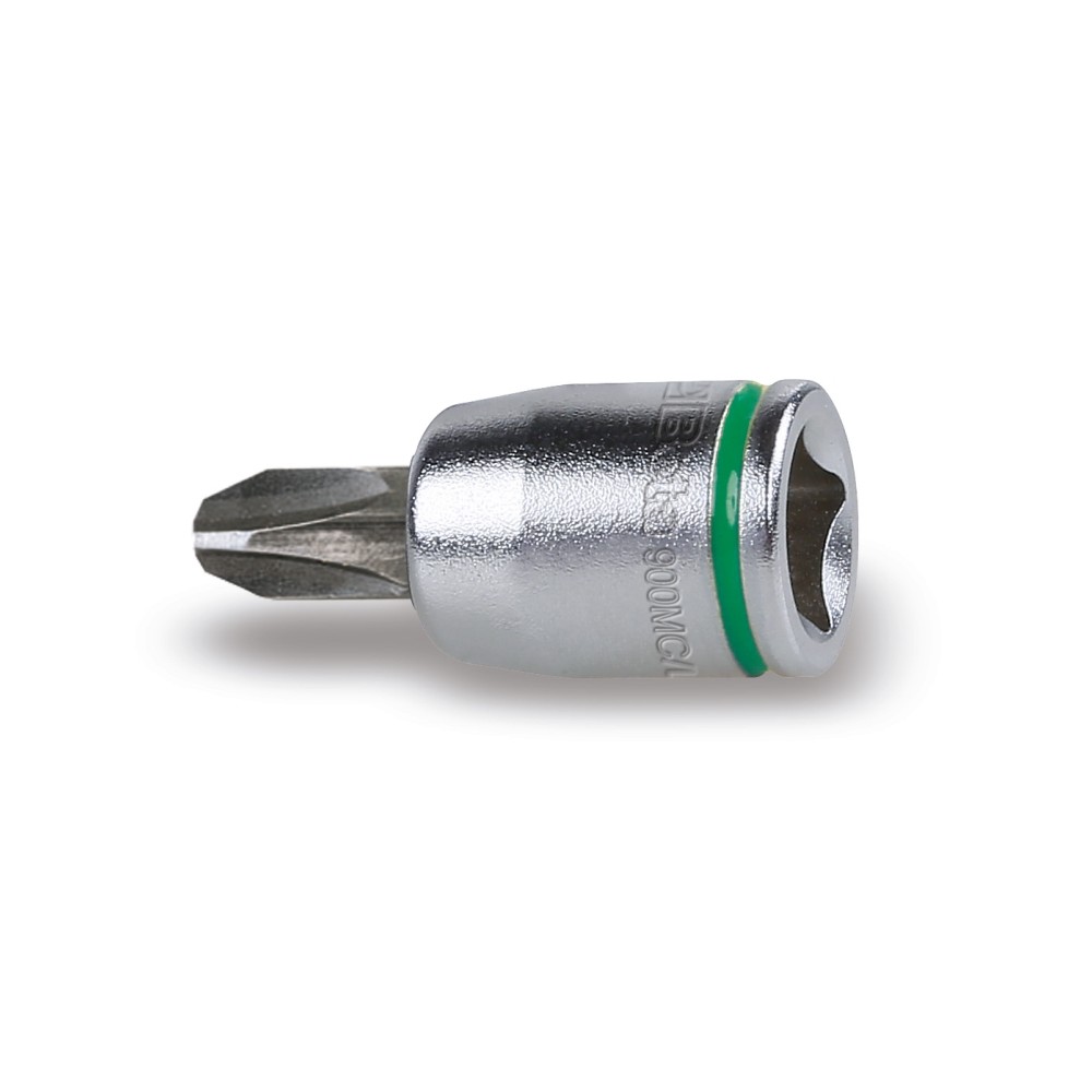 Socket drivers for cross head Philips® screws, coloured, 1/4" female drive, chrome-plated - burnished inserts - Beta 900MC/PH