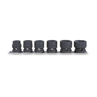 Set of 6 impact sockets, compact series, 1/2" female drive, with hanging slide : 13 - 15 - 17 -19 - 22 - 24 mm - Beta 720S/SB6