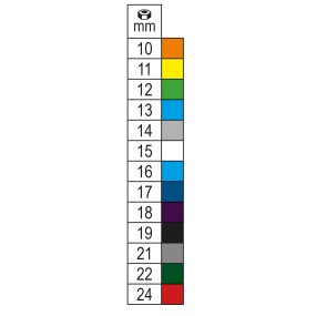 Jeu de 13 douilles à chocs colorées, carré femelle 1/2", phosphatées, en coffret métallique - Beta 720MC/C13