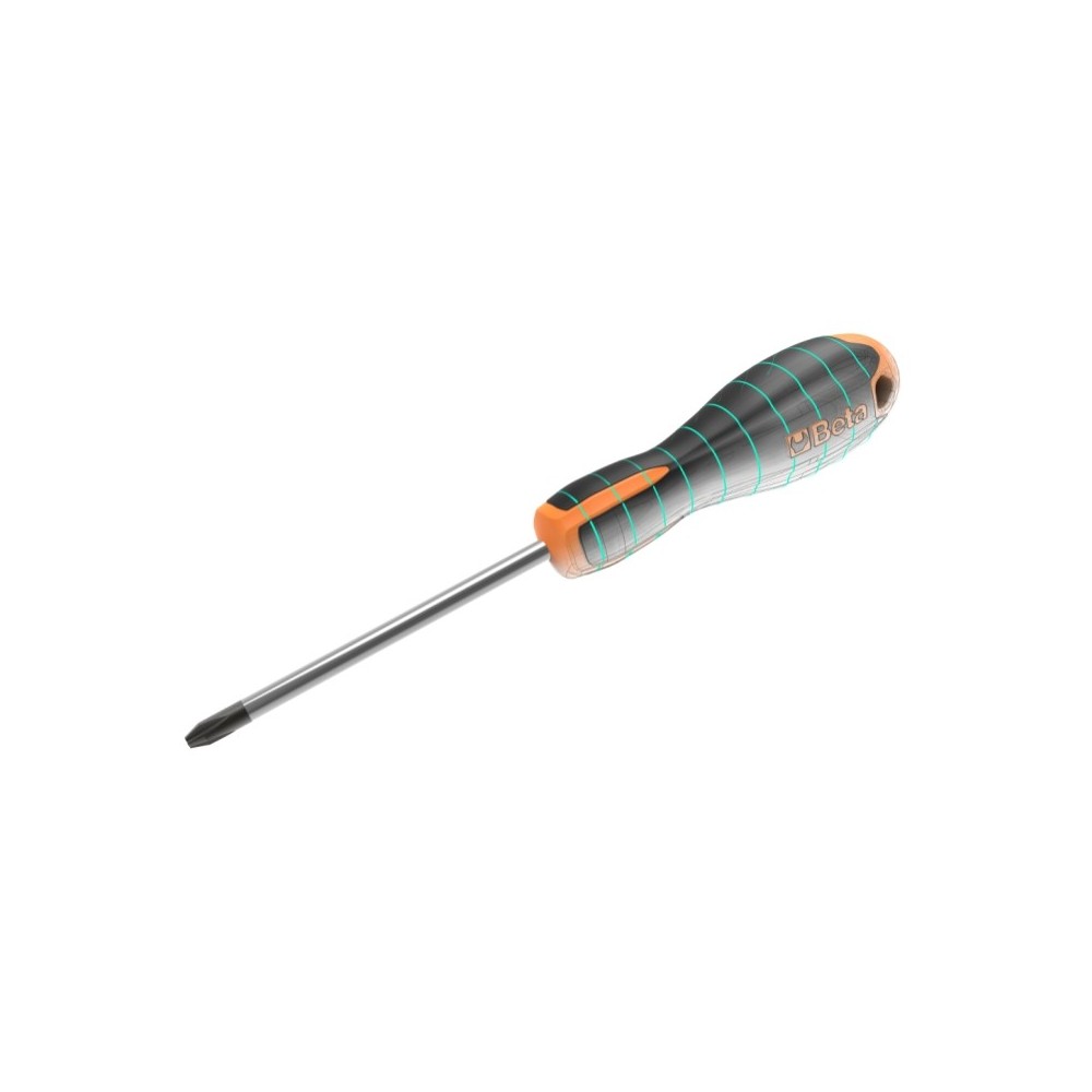 Evox screwdrivers for headless slotted screws, chrome-plated, black tips - Beta 1204E
