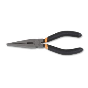​Extra-long flat knurled nose pliers, slip-proof double layer PVC coated handles, industrial finish - Beta 1162G