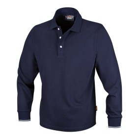 Drieknoops polo shirt, lange mouwen, 100% katoen, 200 g/m2, blauw - Beta 7557BL
