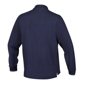 Three-button polo shirt, long-sleeved, 100% cotton, 200 g/m2, blue - Beta 7557BL