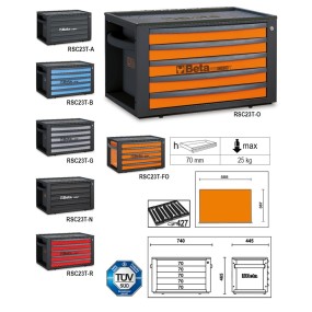 Portable tool chest with 5 drawers - Beta RSC23T