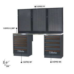 Workbenches for workshop equipment combination C45PRO - Beta C45PRO BPX-2,0