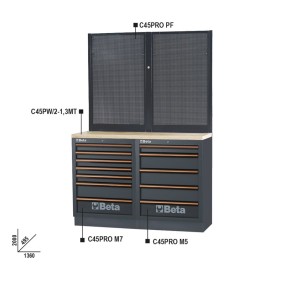 Kombi-Werkbänke für Werkstatteinrichtung C45PRO - Beta C45PRO BPW-1,3