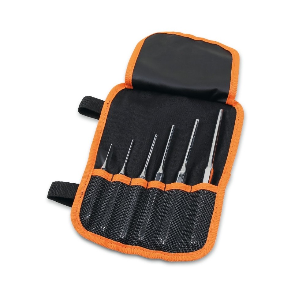 Set of 6 pin punches in roll-up wallet made of durable polyester - Beta 31/B6N