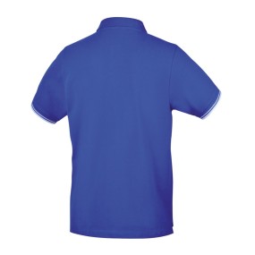 Camisola tipo polo com três botões, 100% algodão, 200 g/m2, azul - Beta 7547AZ