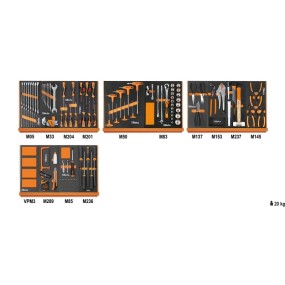 Composition de 151 outils pour la maintenance générale en plateaux mousse compacte - Beta 5904VU/2M