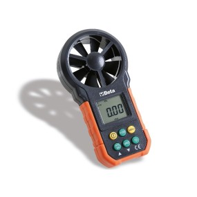 Anemómetro digital com sensor de ventoinha com exterior em borracha anti-impacto