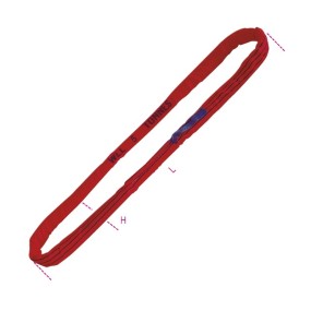 Cables redondos de anillo, 5t, rojo tejido en poliéster de alta tenacidad (PES
