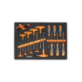 EVA foam tray with offset key wrenches for Torx® head screws and with high