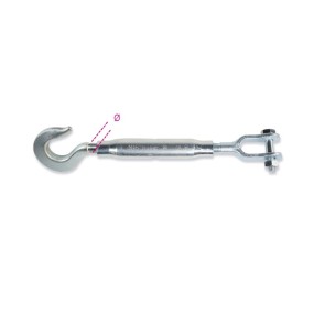 Hook and jaw turnbuckle, pipe bodies DIN 1478, galvanized - Beta 8011TZ