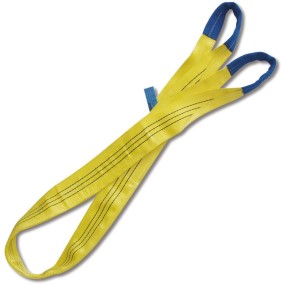 Eslingas de elevación, 3t, amarillo, cinta plana de dos capas, ojales reforzados