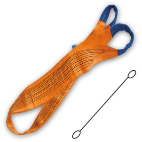 Lifting web slings, orange, 10t two-layer flat sling, 20t four-layer flat sling