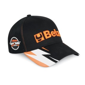 Trucker cap with curved visor, black - Beta 9525TR